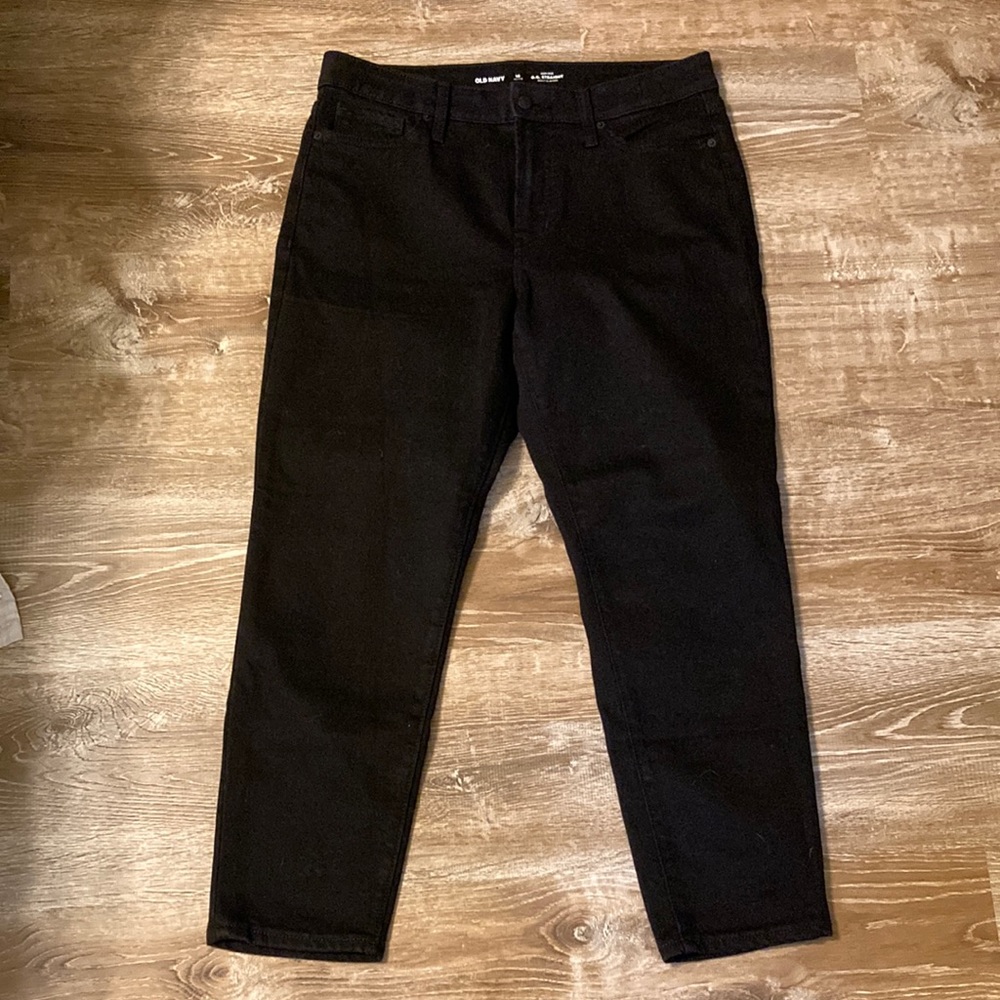 Old Navy high-rise O.G. Straight built-in warm black jeans 10 petite